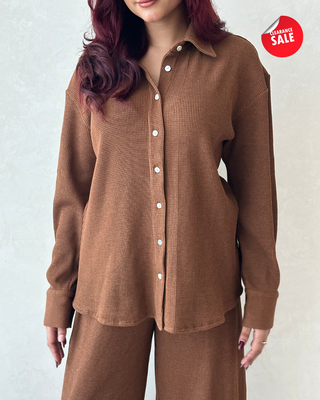 BROWN WAFFLE LOUNGE SET