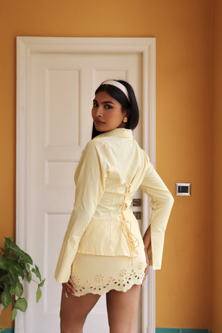 BUTTER YELLOW SCHIFFLI SET