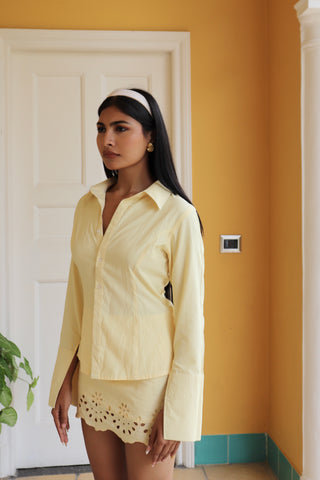 BUTTER YELLOW SCHIFFLI SET