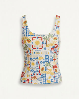 SUMMER CLUB PRINTED TOP
