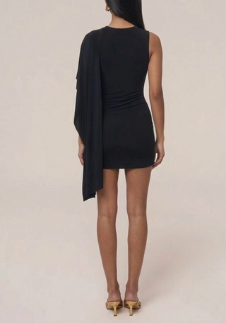 BLACK WING CAPE DRESS