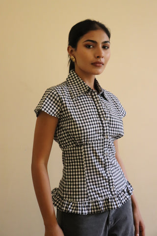 HALF SLEEVE GINGHAM SHIRT