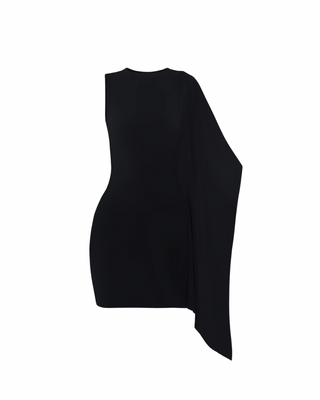 BLACK WING CAPE DRESS