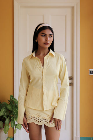 BUTTER YELLOW SCHIFFLI SET