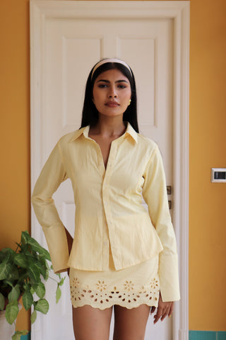 BUTTER YELLOW SCHIFFLI SET