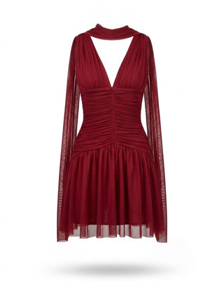 ALL HEARTS RED MESH DRESS