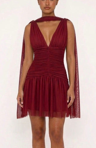 ALL HEARTS RED MESH DRESS