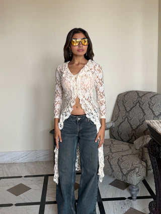 FLORAL LACE LONG TOP