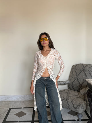 FLORAL LACE LONG TOP