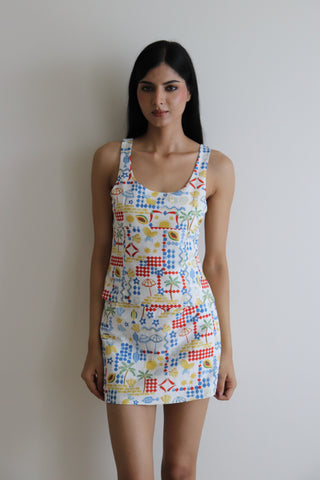 SUMMER CLUB PRINTED TOP