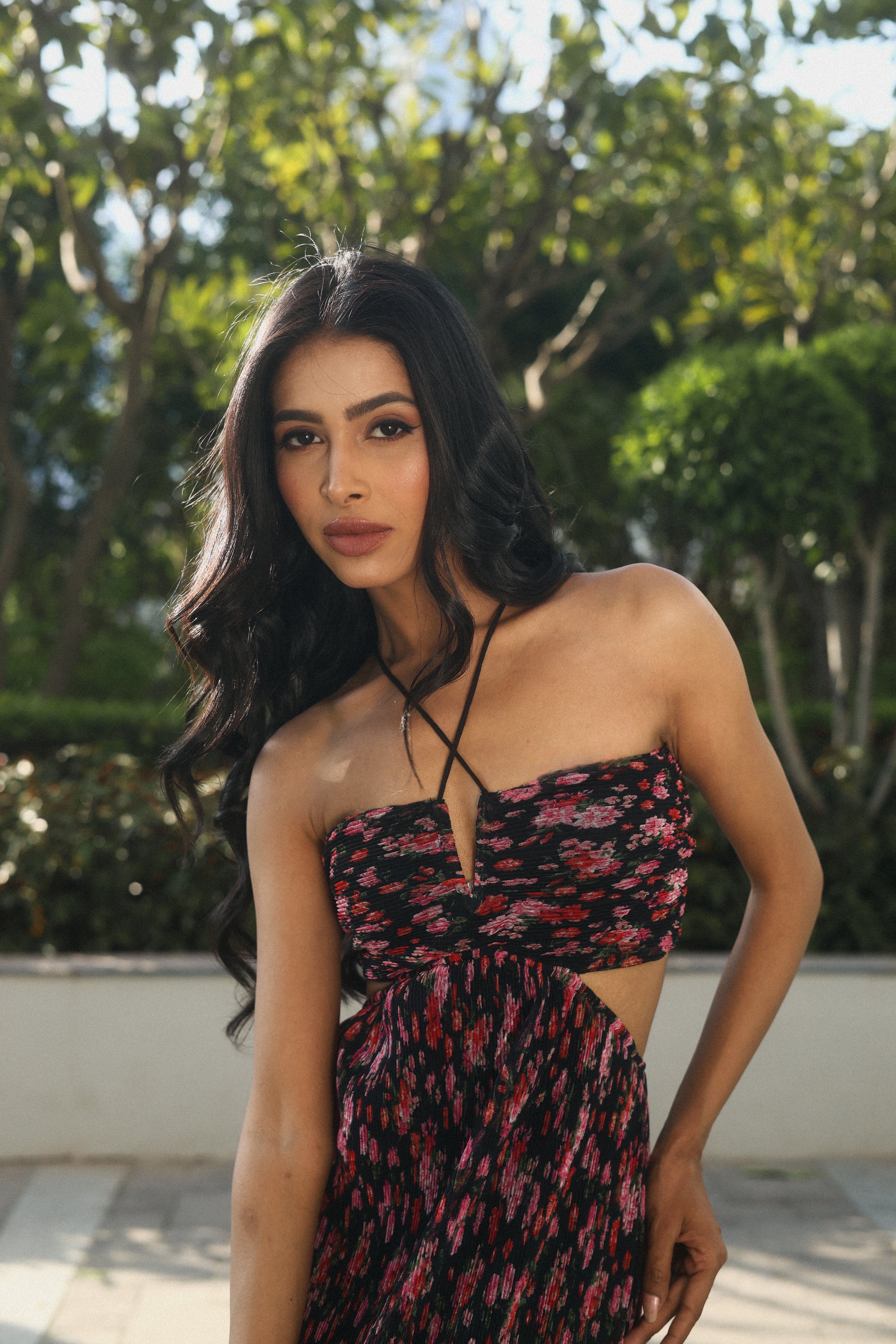 FLORAL PLEATED MAXI MESH DRESS shop and yours FLORAL PLEATED MAXI MESH DRESS shop and yours