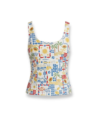SUMMER CLUB PRINTED TOP