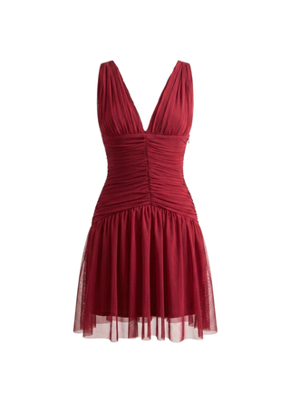 ALL HEARTS RED MESH DRESS