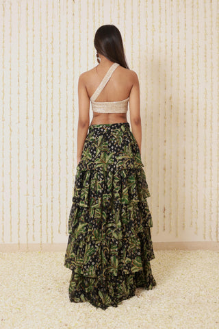 EMERALD NOIR LAYERED SKIRT
